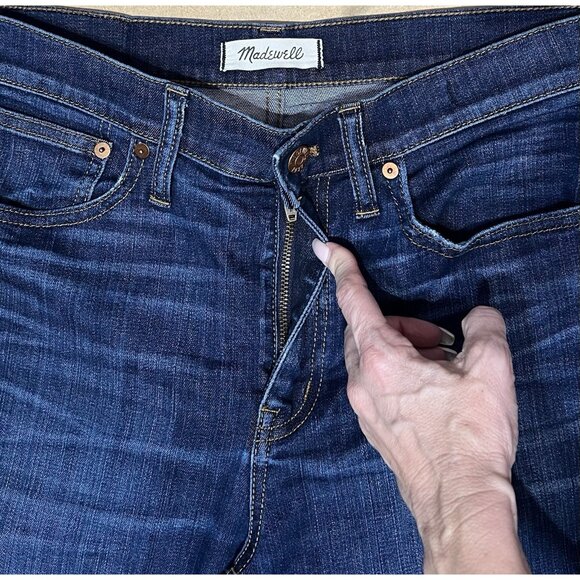madewell Women’s Jeans Size 28 cali demi boot Mid Rise Blue Zipper Stretch - Picture 4 of 15